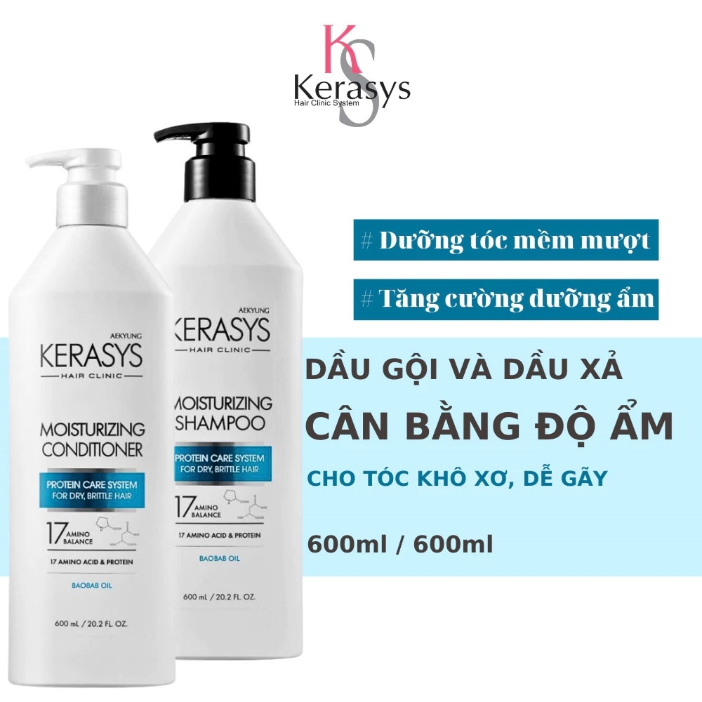 Bộ gội xả Kerasys Moisturizing 600mlx2/10bộ