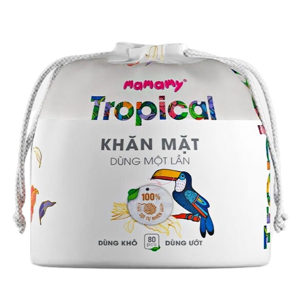 Khăn mặt dùng một lần Mamamy Tropical 80 tờ/18