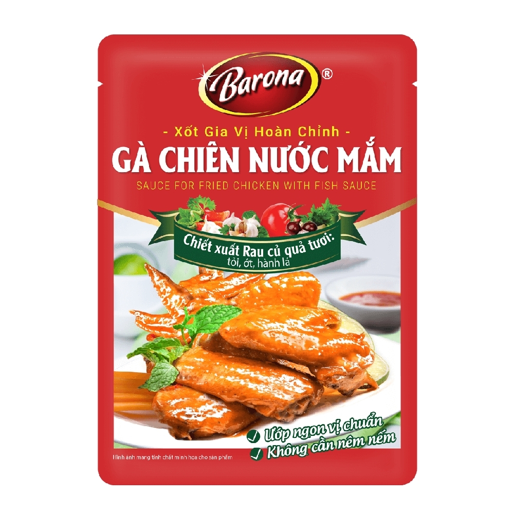 Xốt gia vị hoàn chỉnh Barona gà chiên nước mắm 80gr/80