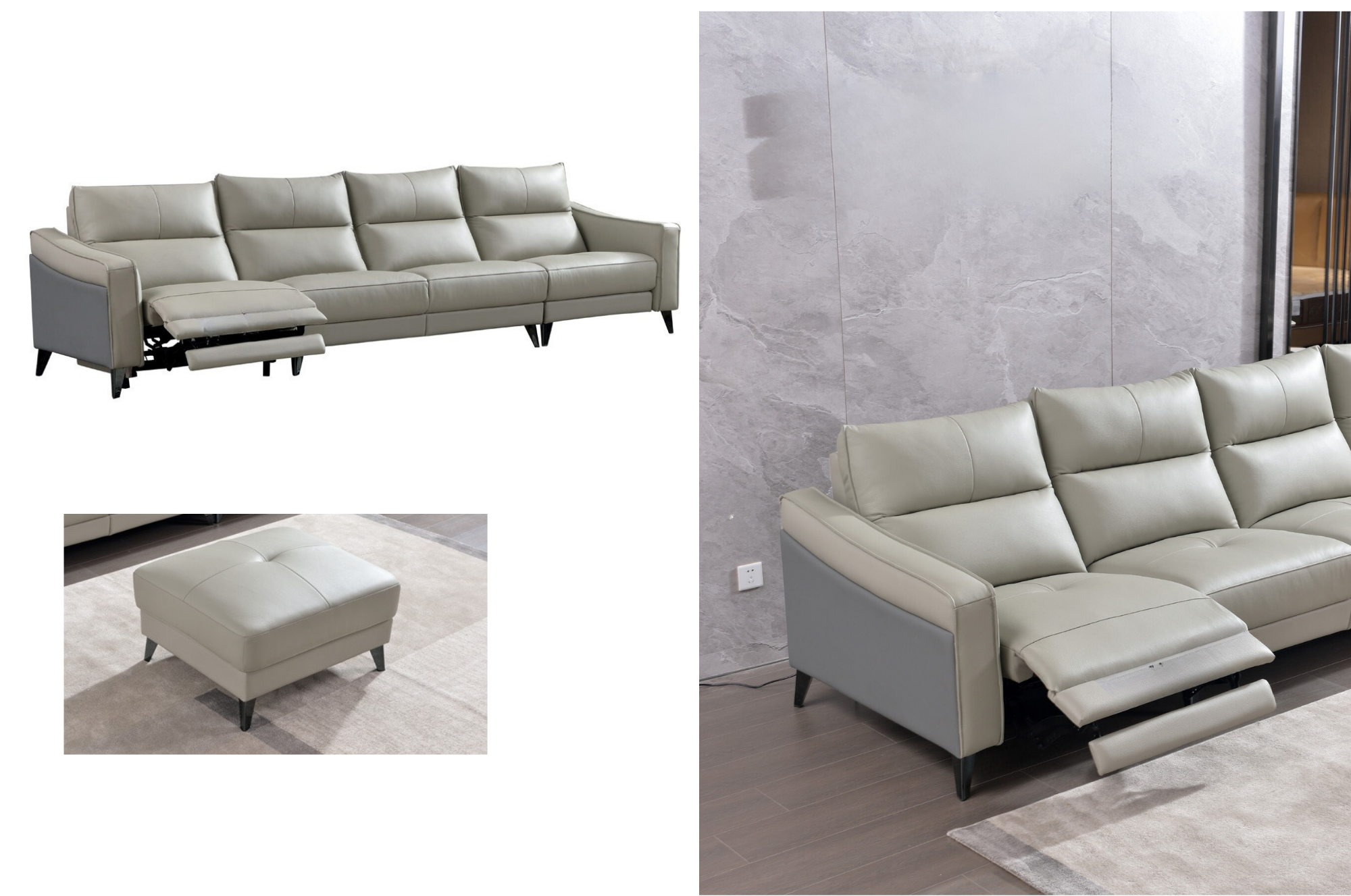 Chọn sofa hiện đại cho chung cư - Sofa góc chữ L và tiện ích ghế thư giãn chức năng điện