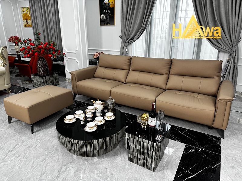 Sofa băng 3 chỗ chân inox – Phong cách Bắc Âu