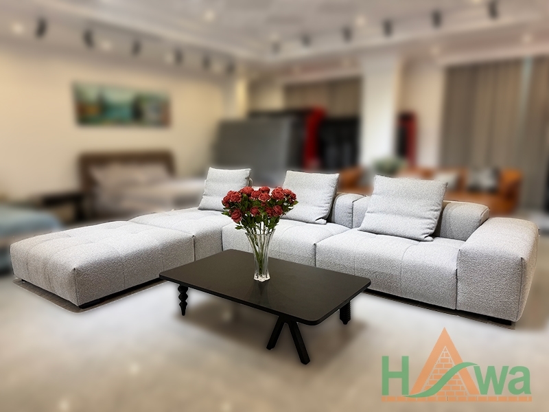  sofa góc L hiện đại bọc nỉ nhung