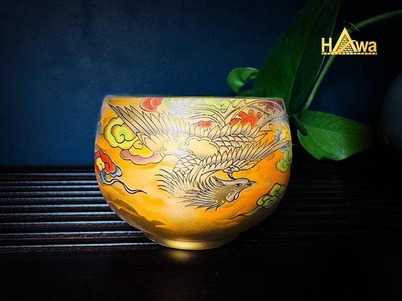 Chén Sứ Mạ Vàng 24K, Đại La Hán -Phượng Sắc Màu (SMV-PSM)