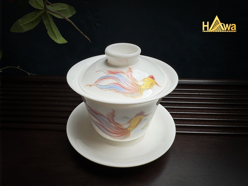 Chén Khải Pha Trà Kim Ngư Cát Tường (CTD-KT-KN)