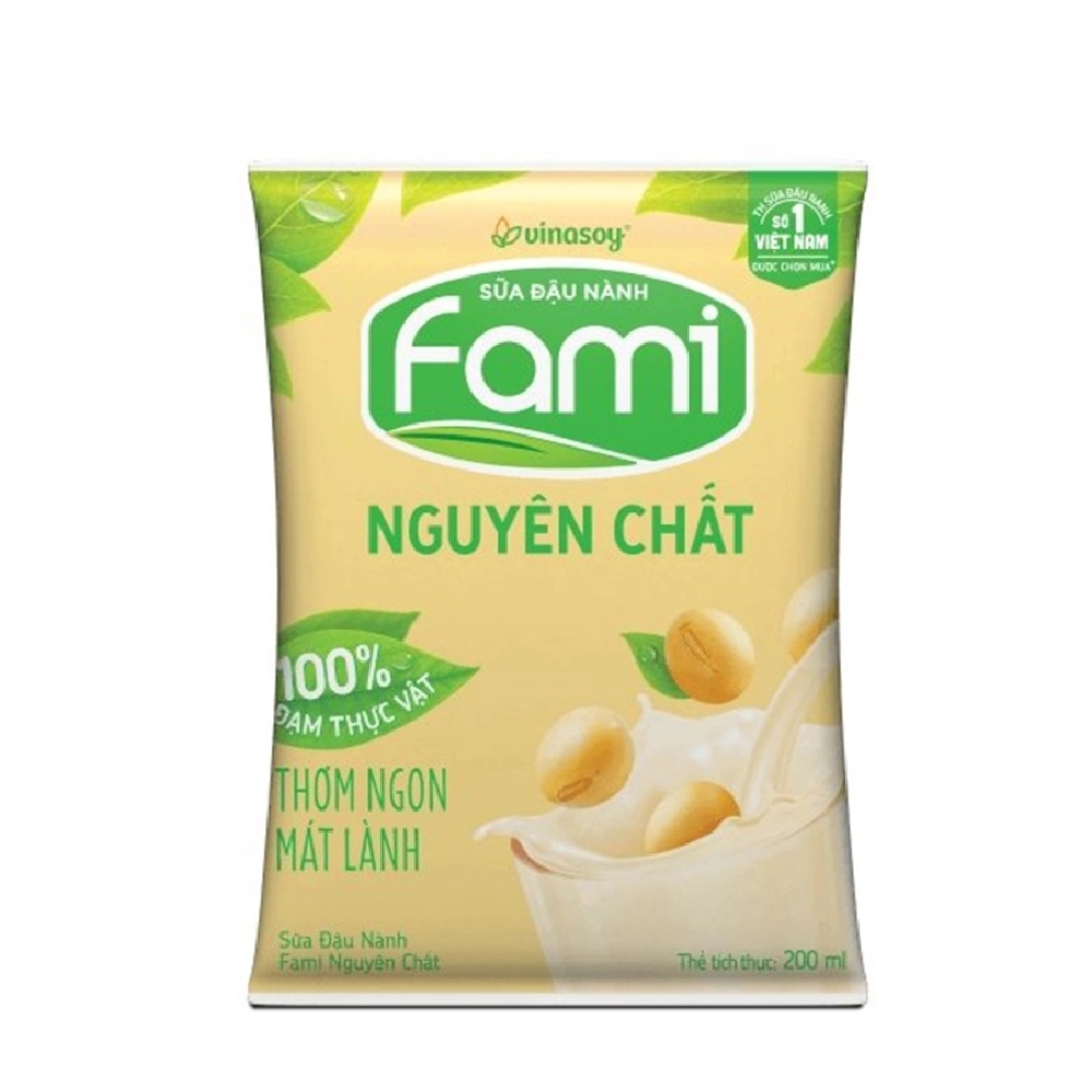 Sữa đậu nành Fami nguyên chất túi 200ml/40