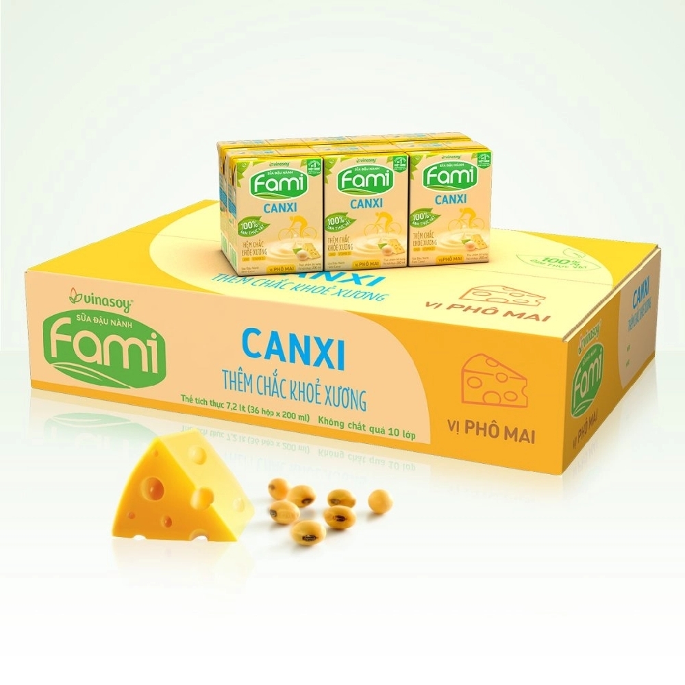 Sữa đậu nành Fami Canxi phô mai 200ml*6/6