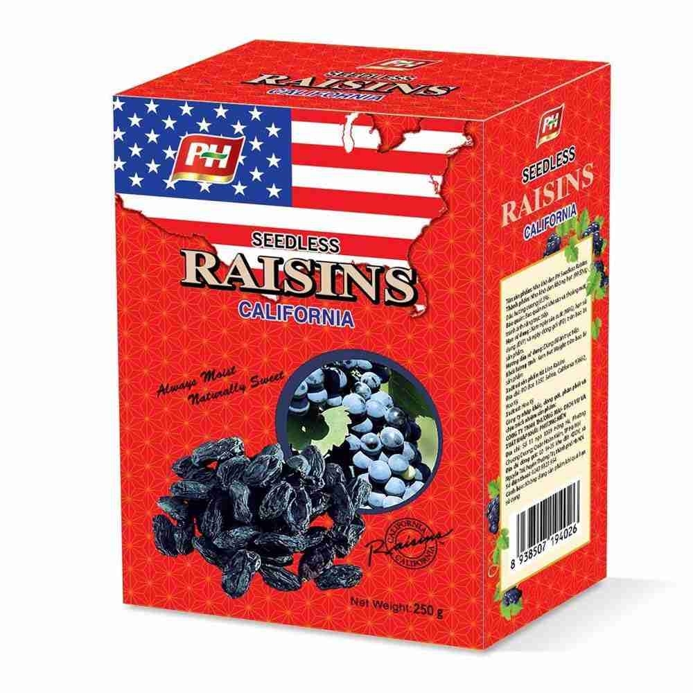 Nho khô mỹ Raisins 250g (đỏ, trắng,vàng) 24/T