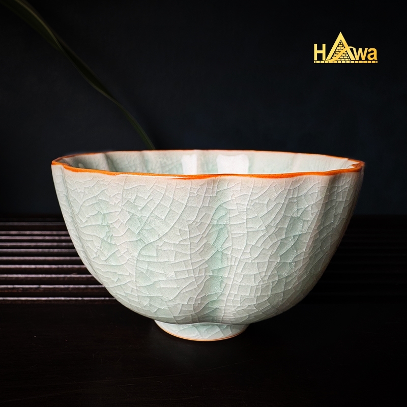 Chén Lang Diêu Hoa Nhỏ Xanh Nhạt Viền Vàng (CLD-HN)