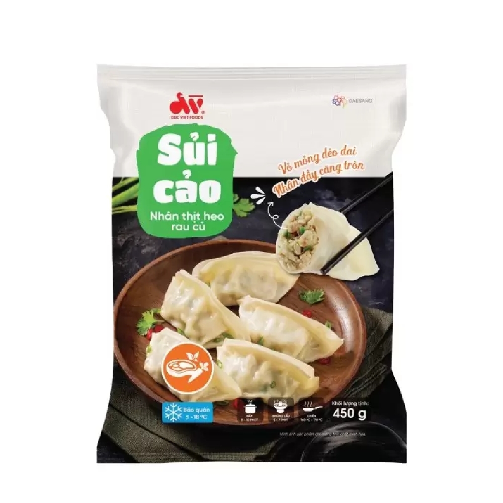 Sủi cảo nhân thịt heo rau củ Đức Việt 450gr