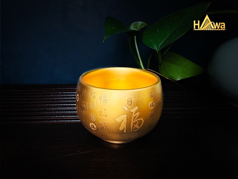 Chén Sứ Mạ Vàng 24K, Đại La Hán - Bách Phúc (SMV-BP)