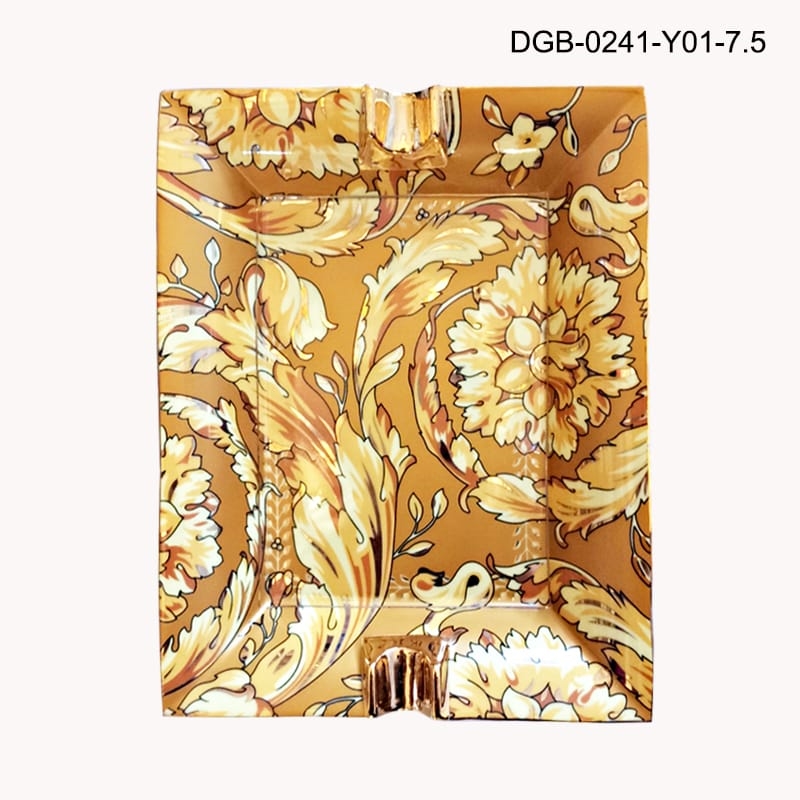 Gạt tàn sứ cao cấp hấp vàng 24k - DGB-0241-Y01-7.5