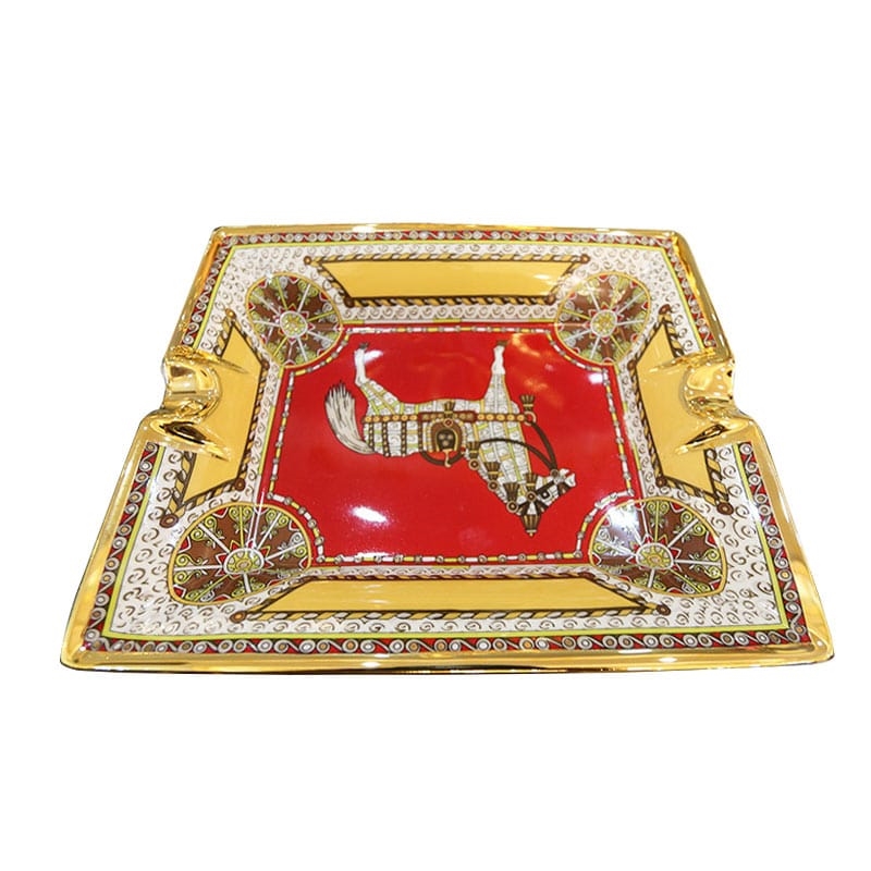 Gạt tàn sứ cao cấp hấp vàng 24k DGB0163-C-7.5
