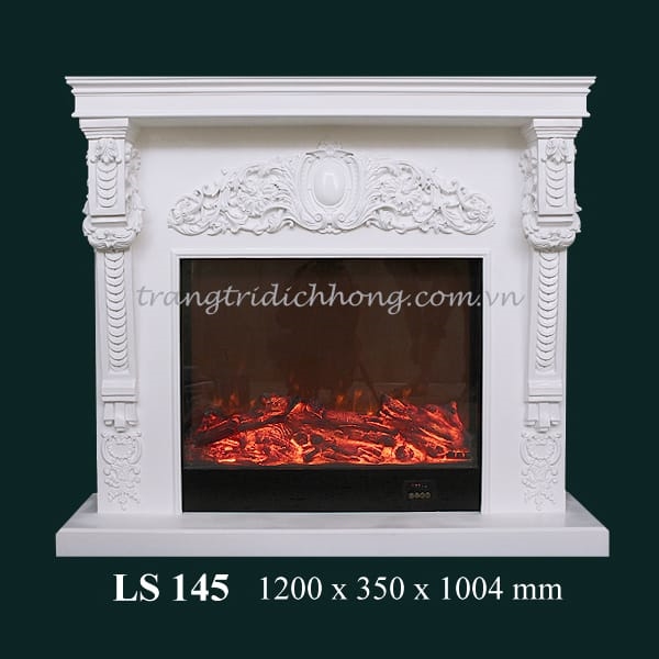 Lò Sưởi Trang Trí Tân Cổ Điển Trắng LS-145