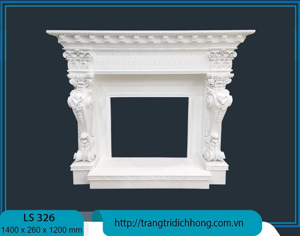 Lò Sưởi Trang Trí Tân Cổ Điển 3D LS-326