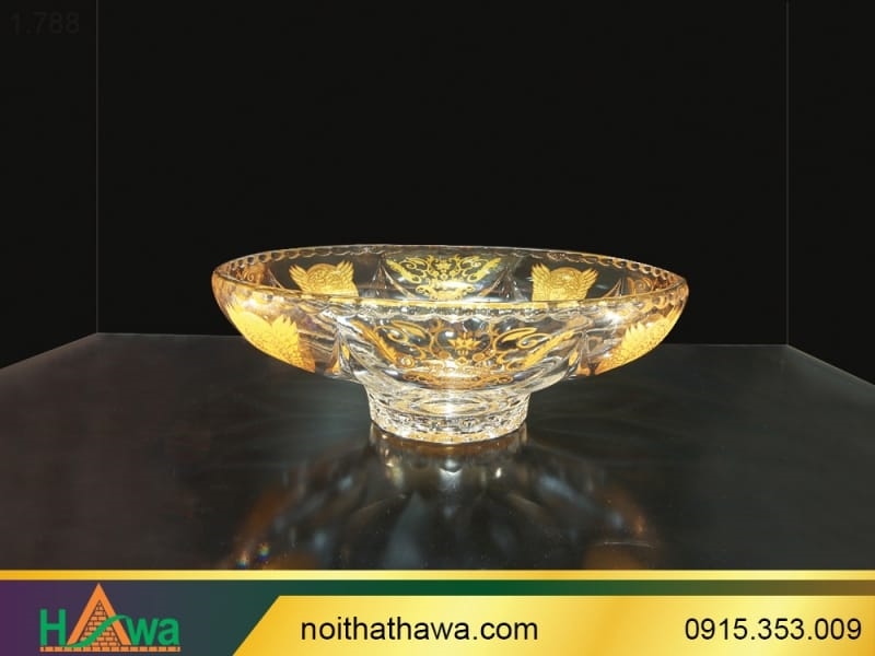 Đĩa đựng hoa quả giọt nước D320 (vàng thật) (71-512201)