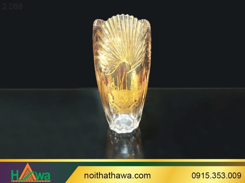 Lọ hoa họa tiết cánh Phượng phong cách cổ điển (vàng thật) (71-684044)