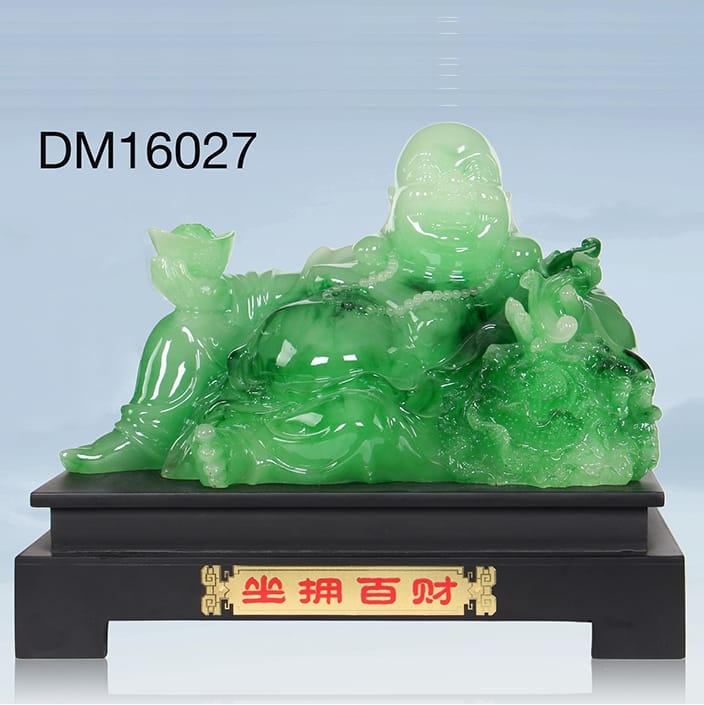 Phật Di Lạc Ngồi Màu Ngọc Xanh (DM16027)