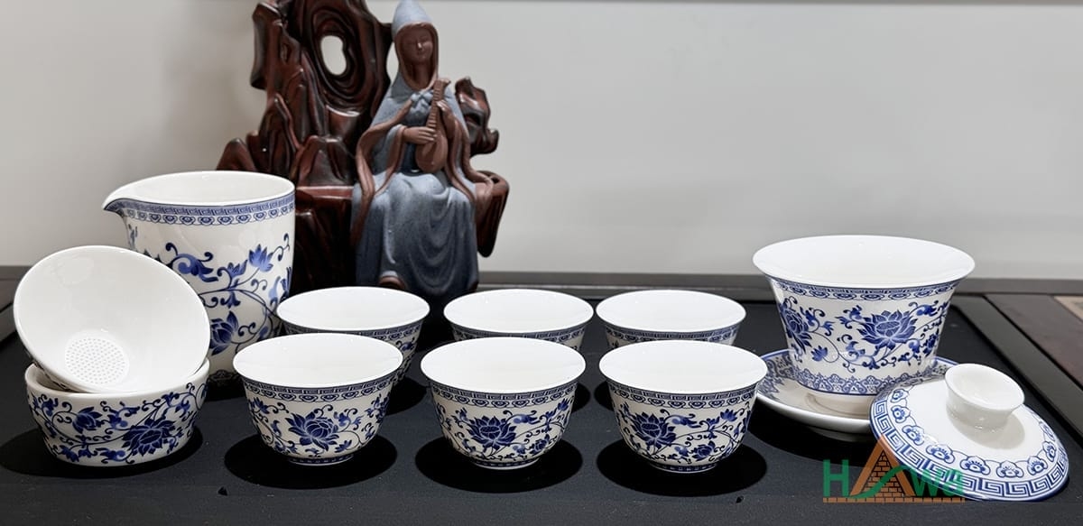 Bộ Trà Đạo Vẽ Hoa Cao Cấp