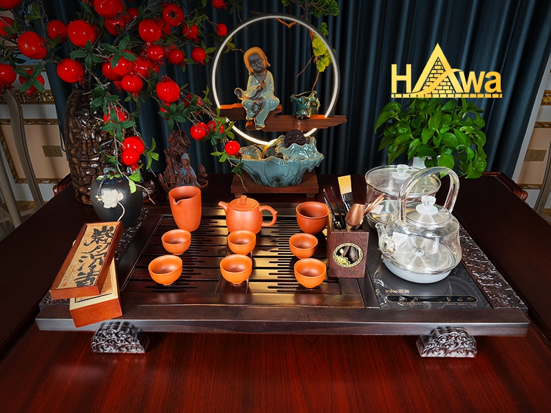 Khay Trà Tường Vân Gỗ Mun Nam Phi (KTD-TV)