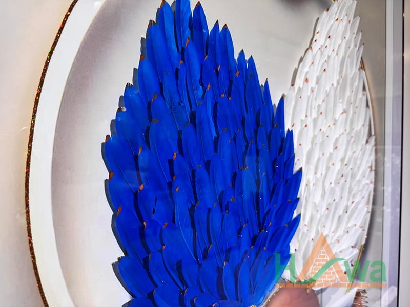 Tranh Kim Chỉ 3D Lông Vũ Hình Tròn Và Bán Nguyệt
