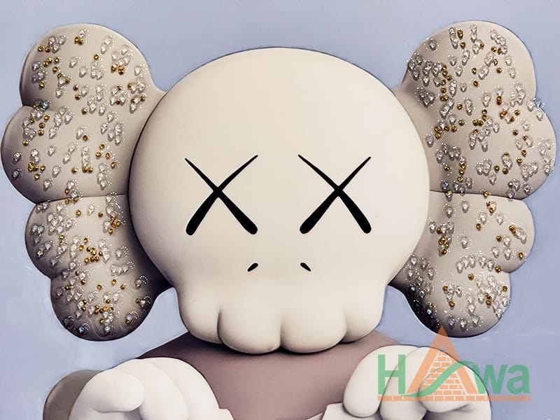 Tranh Tráng Gương Trang Trí Đính Đá Bearbrick Áo Thun (TRANH-AT)