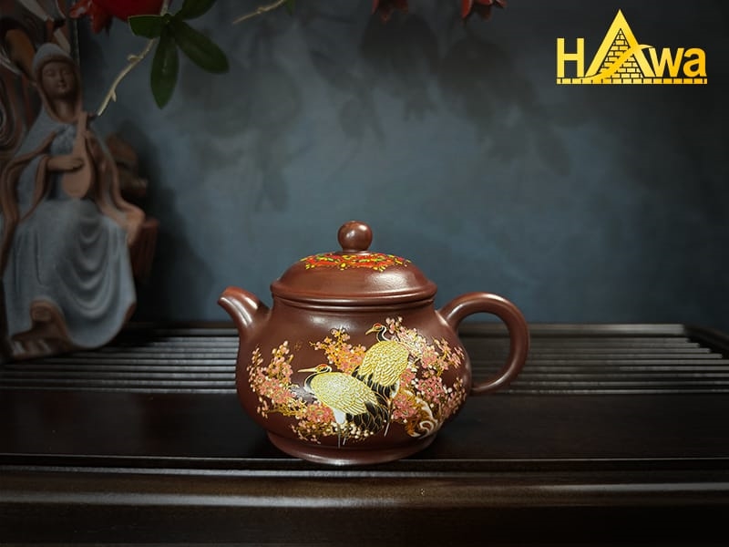 Ấm Tử Sa Nghi Hưng Tử Nê Dáng Phan Hồ (ATS 11-11) - Hạc Hoa Vũ